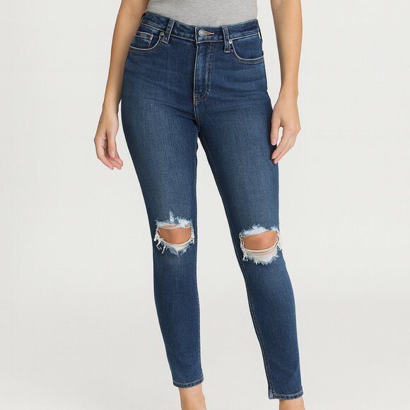 Free People Denim - FREE PEOPLE Women's Busted Knee Skinny Fit Denim Jeans Size 28 Indigo